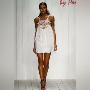 6 Shore Road by Paola White Dress Boho Embroidery Beachy Summer - size Small